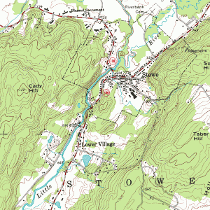 Topographical Map Stowe VT