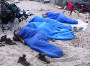 Sleeping on Sand Beach
