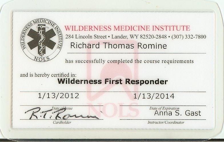 emergency medical responder card